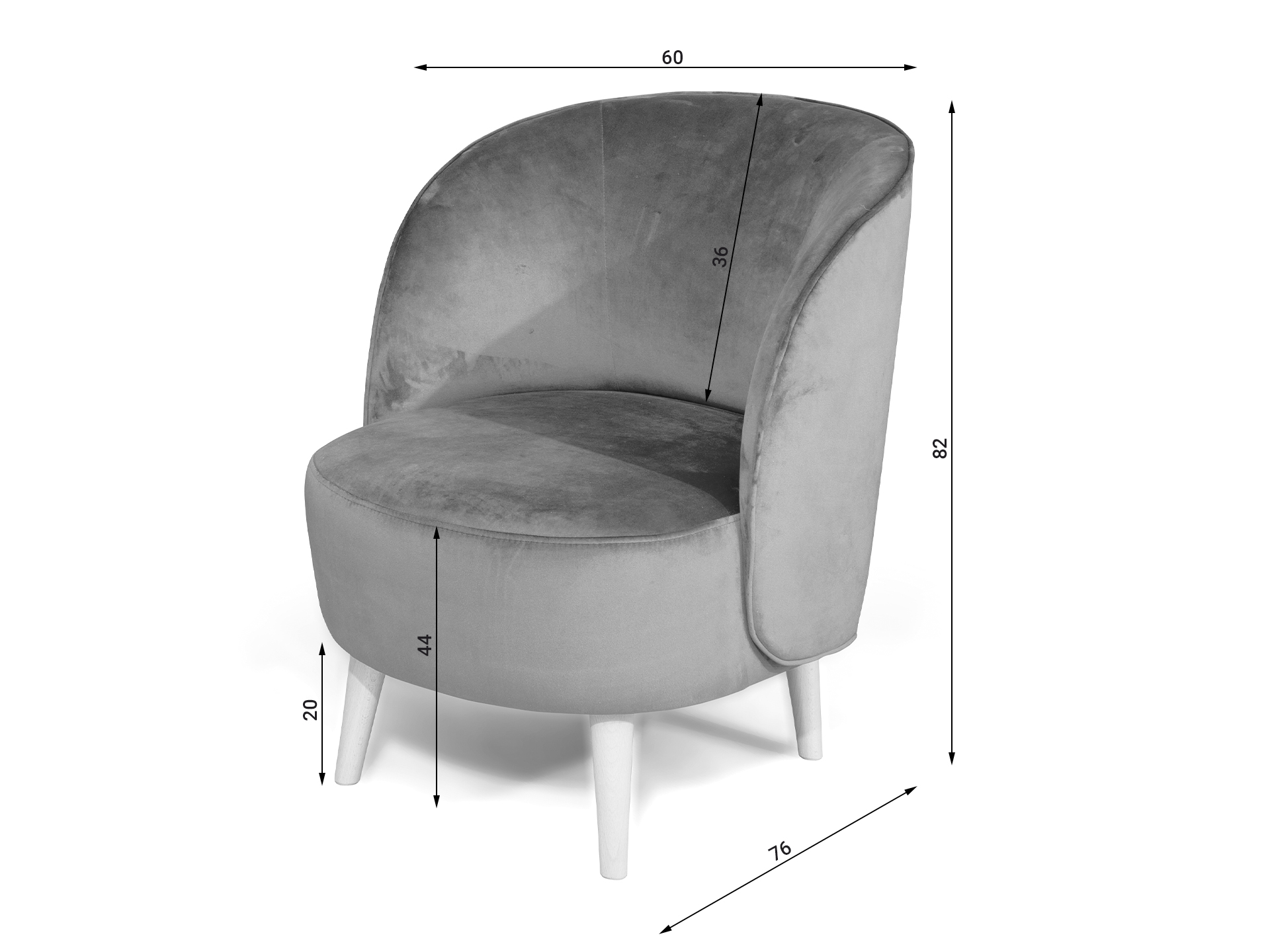 Kompaktowy fotel tapicerowany Mula