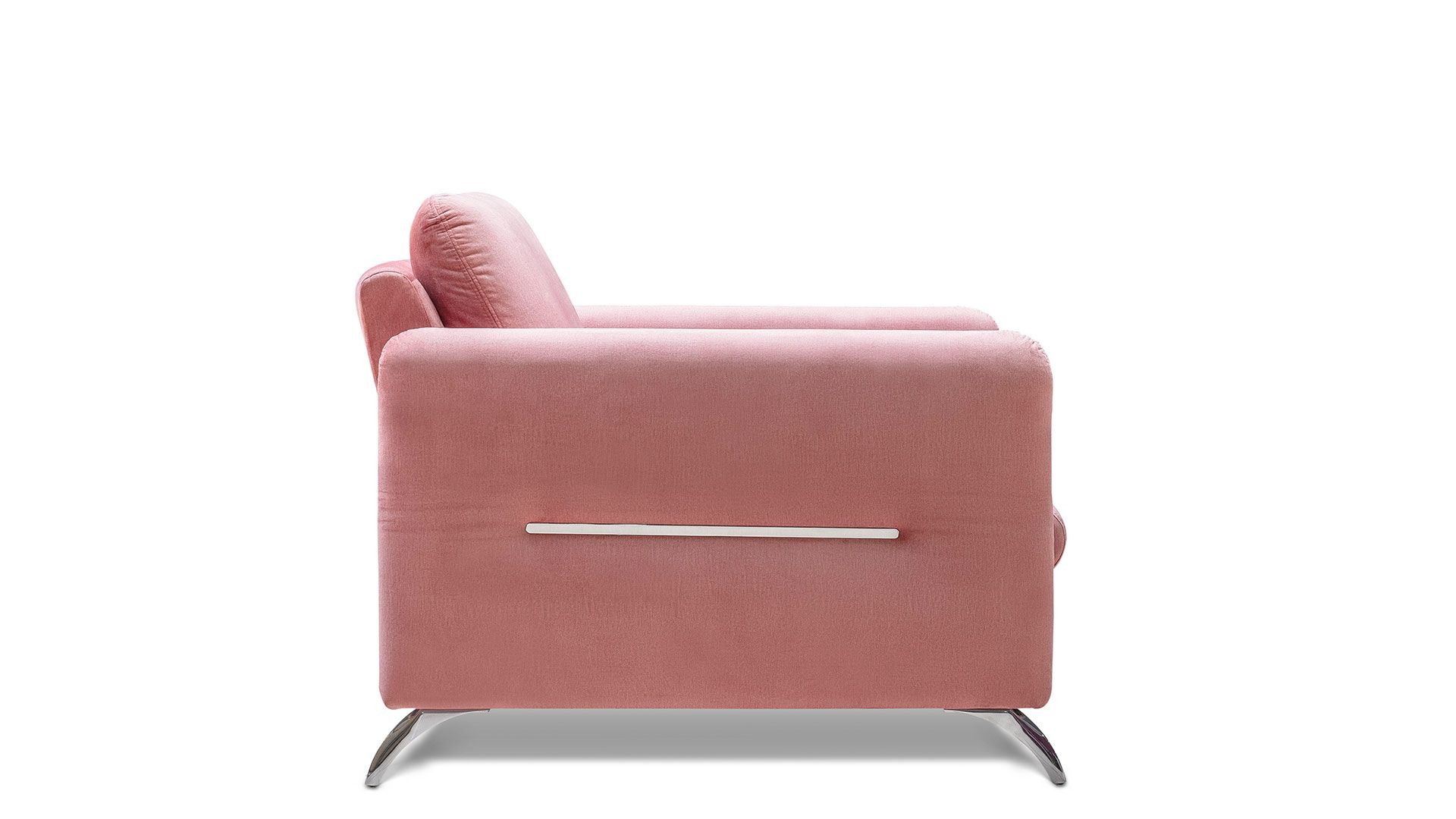 Nowoczesny różowy fotel z mobilnym zagłówkiem Tango